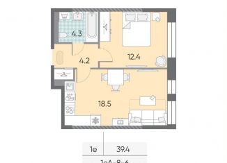 Продается однокомнатная квартира, 39.4 м2, Москва, станция Верхние Котлы