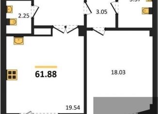 Продаю 1-комнатную квартиру, 61.9 м2, Воронеж, Ленинский район, улица Куцыгина, 11