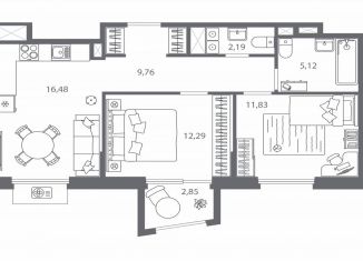 Продается 2-ком. квартира, 58.5 м2, Санкт-Петербург, Калининский район