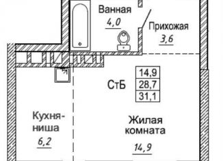 Продаю квартиру студию, 31.1 м2, Новосибирск, Дзержинский район, улица Фрунзе, 220