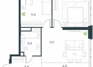 Продажа 2-комнатной квартиры, 59.8 м2, Москва, метро Мичуринский проспект