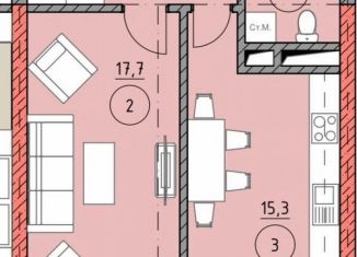 Продается 1-комнатная квартира, 54.6 м2, Грозный, улица Довлитмирза Хочкаевича Хачукаева, 4Г