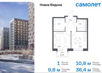 Продается 1-комнатная квартира, 36.4 м2, Ленинский городской округ, жилой комплекс Новое Видное, 16.1