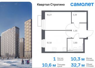 Продаю однокомнатную квартиру, 32.7 м2, Красногорск