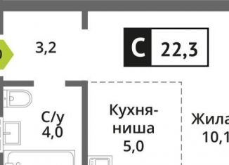 Продаю квартиру студию, 22.3 м2, поселок Светлые Горы, жилой комплекс Смарт Квартал Лесная Отрада, к4