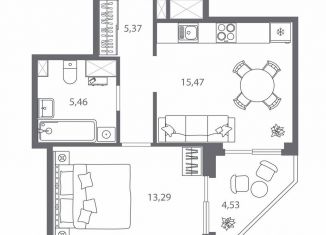 Продам 1-комнатную квартиру, 41.9 м2, Санкт-Петербург, метро Лесная