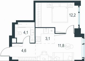 Продажа 1-комнатной квартиры, 35.8 м2, Москва, метро Мичуринский проспект, жилой комплекс Левел Мичуринский, к1