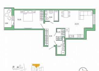 Продается 1-комнатная квартира, 57.1 м2, Гатчина, ЖК IQ Гатчина