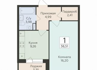 Продаю 1-ком. квартиру, 38.5 м2, Воронеж, Ленинский район