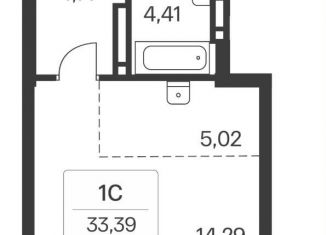 Продажа квартиры студии, 33.4 м2, Новосибирск, улица Зорге, 229/1