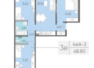 Продается трехкомнатная квартира, 68.8 м2, Санкт-Петербург, ЖК Цивилизация