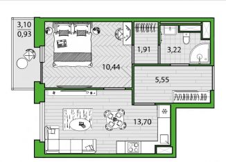 Продажа 1-ком. квартиры, 35.8 м2, Санкт-Петербург, метро Проспект Просвещения