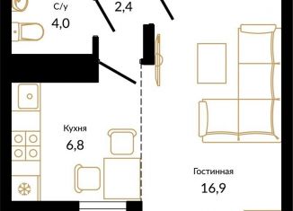 Продажа 1-комнатной квартиры, 31.6 м2, посёлок городского типа Сириус, улица Акаций, 34к9