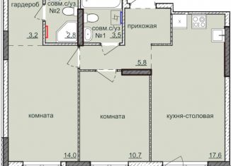 Продам 2-комнатную квартиру, 57.6 м2, Ижевск, ЖК Ежевика