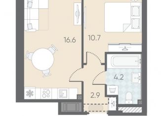 Продается однокомнатная квартира, 34.4 м2, Санкт-Петербург, метро Ладожская