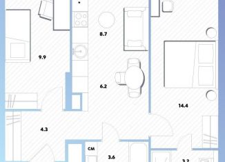 Продается 2-ком. квартира, 50.2 м2, Москва, Окская улица, 7А, метро Окская