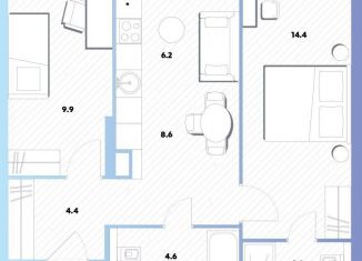 Продам 2-комнатную квартиру, 51.3 м2, Москва, Окская улица, 7А, метро Окская