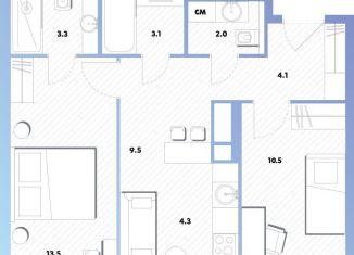 Продам 2-ком. квартиру, 49.6 м2, Москва, Окская улица, 7А, метро Окская