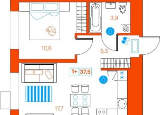 Продам 1-ком. квартиру, 37.5 м2, Тюмень, улица Ветеранов Труда, 36