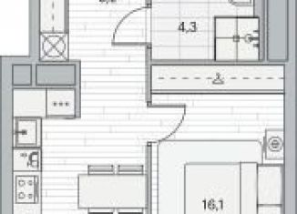 Продажа 1-ком. квартиры, 41.2 м2, Москва, Береговой проезд, 3, ЖК Береговой