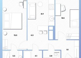 Продаю 2-ком. квартиру, 49.8 м2, Москва, Окская улица, 7А, метро Окская