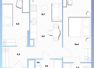 2-ком. квартира на продажу, 50.2 м2, Москва, Окская улица, 7А, метро Окская