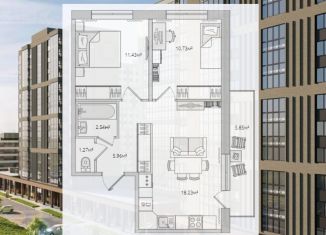 Продается 2-ком. квартира, 50.2 м2, Санкт-Петербург, проспект Просвещения, проспект Просвещения