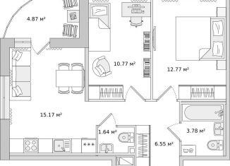 Продается 2-ком. квартира, 55.6 м2, Санкт-Петербург, ЖК ЦДС Дримлайн