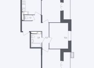 Продам трехкомнатную квартиру, 70.6 м2, деревня Путилково, ЖК Большое Путилково, Просторная улица, 8