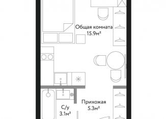 Продам квартиру студию, 25.3 м2, Москва, район Дорогомилово