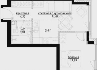 1-комнатная квартира на продажу, 36.8 м2, Москва, 1-й Сетуньский проезд, вл6, ЖК Хайд