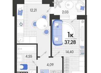 Продаю 1-ком. квартиру, 37.3 м2, станица Динская