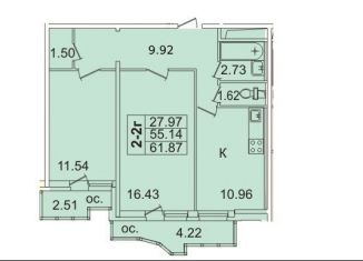 Продажа 2-комнатной квартиры, 61.8 м2, Санкт-Петербург, проспект Просвещения, 43, ЖК Лондон Парк