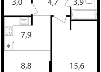 Продаю 2-комнатную квартиру, 43.9 м2, Москва, станция Гражданская, жилой комплекс Петровский Парк 2, к1