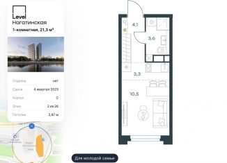 Продам 1-комнатную квартиру, 21.3 м2, Москва, район Нагатино-Садовники