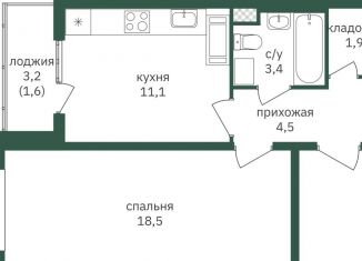 Однокомнатная квартира на продажу, 41.1 м2, Москва, жилой комплекс Зелёная Вертикаль, 7, ЖК Зелёная Вертикаль