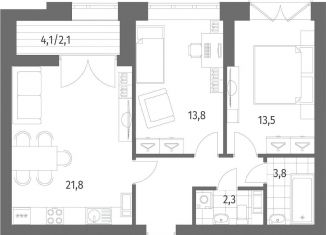 Продам 2-комнатную квартиру, 64.4 м2, Санкт-Петербург, муниципальный округ Академическое
