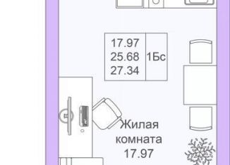 Продается квартира студия, 27.3 м2, Казань, Советский район