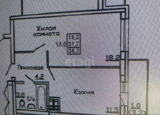 Продам 1-ком. квартиру, 39 м2, Новосибирская область, улица Бородина, 56