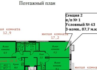 Продается 3-комнатная квартира, 87.7 м2, посёлок Ильинское-Усово, ЖК Ильинские Луга, Заповедная улица, 2