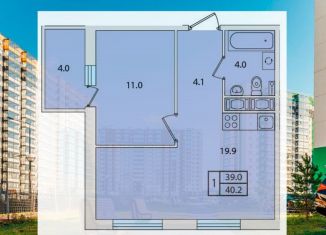 Продам 1-ком. квартиру, 40.2 м2, Санкт-Петербург, проспект Ветеранов, метро Проспект Ветеранов