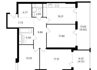 Продаю 3-комнатную квартиру, 106 м2, Москва, Восточная улица, 4Ак5, ЖК Ривер Скай