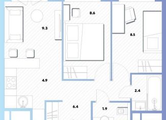 Продаю двухкомнатную квартиру, 41.8 м2, Москва, Окская улица, 7А, метро Окская