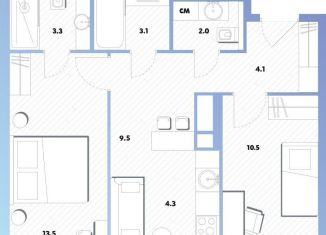 Продам 2-ком. квартиру, 49.6 м2, Москва, Окская улица, 7А, метро Окская