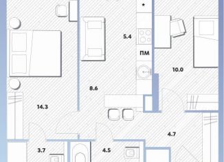 Продам 2-ком. квартиру, 50.6 м2, Москва, Окская улица, 7А, метро Окская