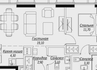 Продажа 1-ком. квартиры, 44.4 м2, Москва, жилой комплекс Слава, к1, метро Белорусская