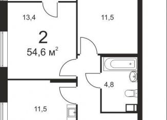 2-ком. квартира на продажу, 54.6 м2, Нижний Новгород, ЖК Дом на Маковского, улица Маковского, 25