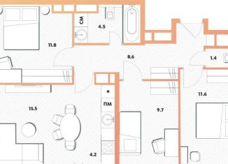 Продажа 3-комнатной квартиры, 66.4 м2, Москва, метро Окская, Окская улица, 7А