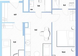 2-комнатная квартира на продажу, 51 м2, Москва, Окская улица, 7А, метро Окская