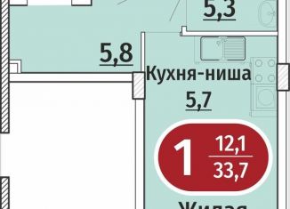 Продам 1-ком. квартиру, 33.7 м2, Чебоксары, Московский район, Гражданская улица, поз5